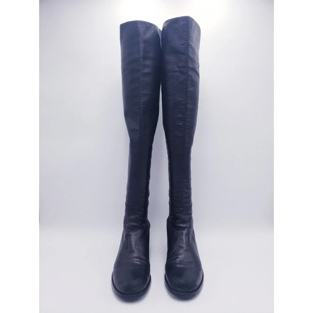 Stuart Weitzman 5050 Over the Knee Boots Black Leather Size 9.5